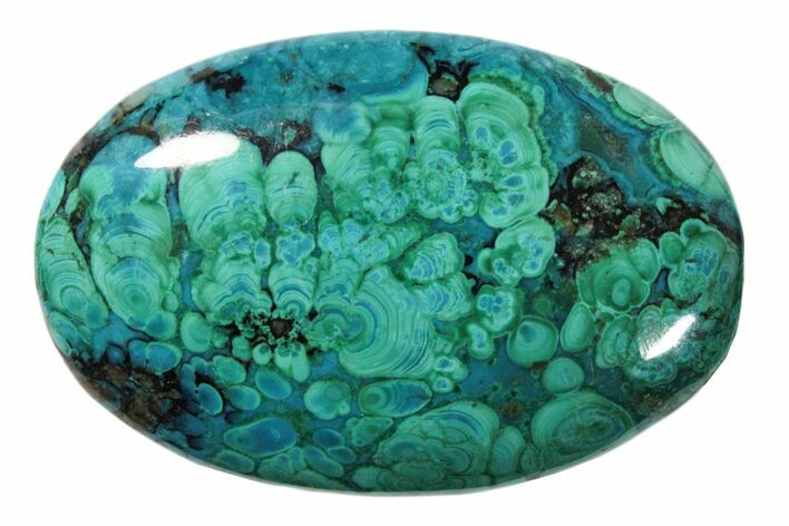 Banded Chrysocolla and Malachite Oval Cabochon #171420